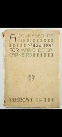 Mário de Sá Carneiro - A confissão de Lúcio - livro raro