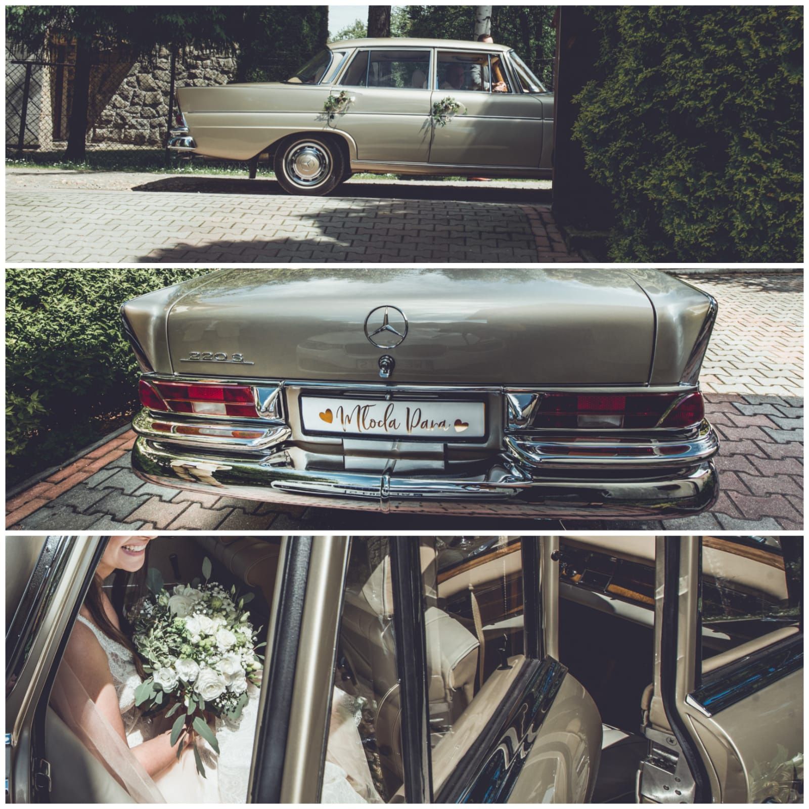 Zabytkowy Mercedes W111 auto do ślubu samochód do ślubu retro zabytek