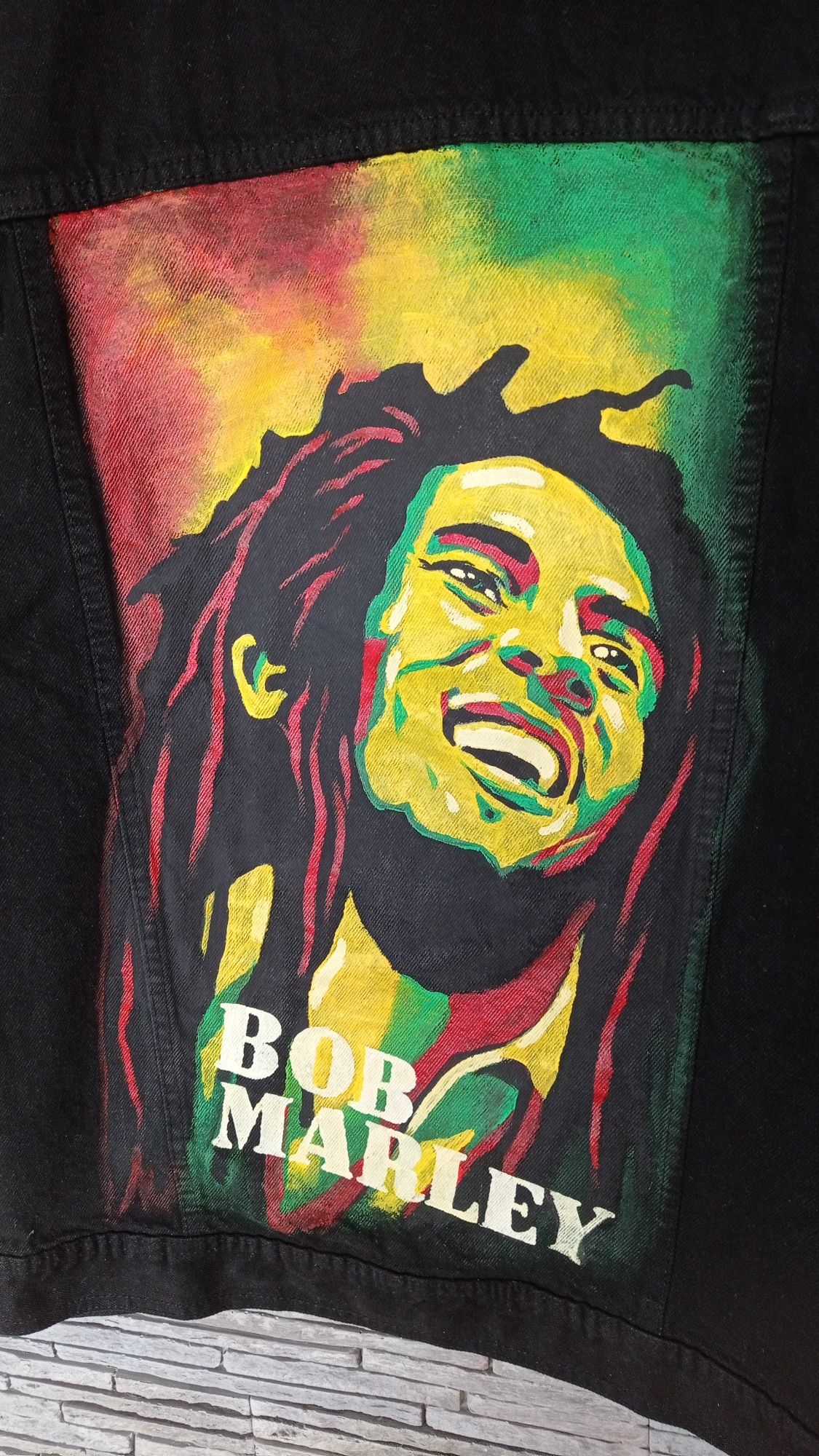 Kurtka ręcznie malowana Cropp Bob Marley reggae