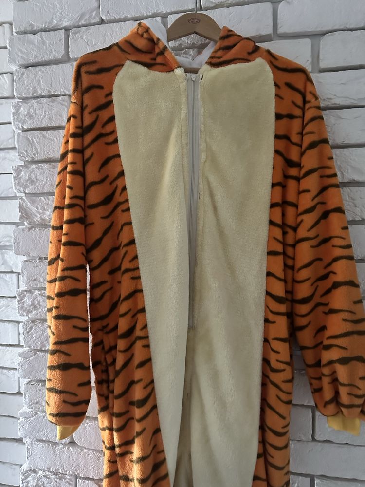 piżama onesie tygrys pomarańcz kigurumi duża L kaptur ogon