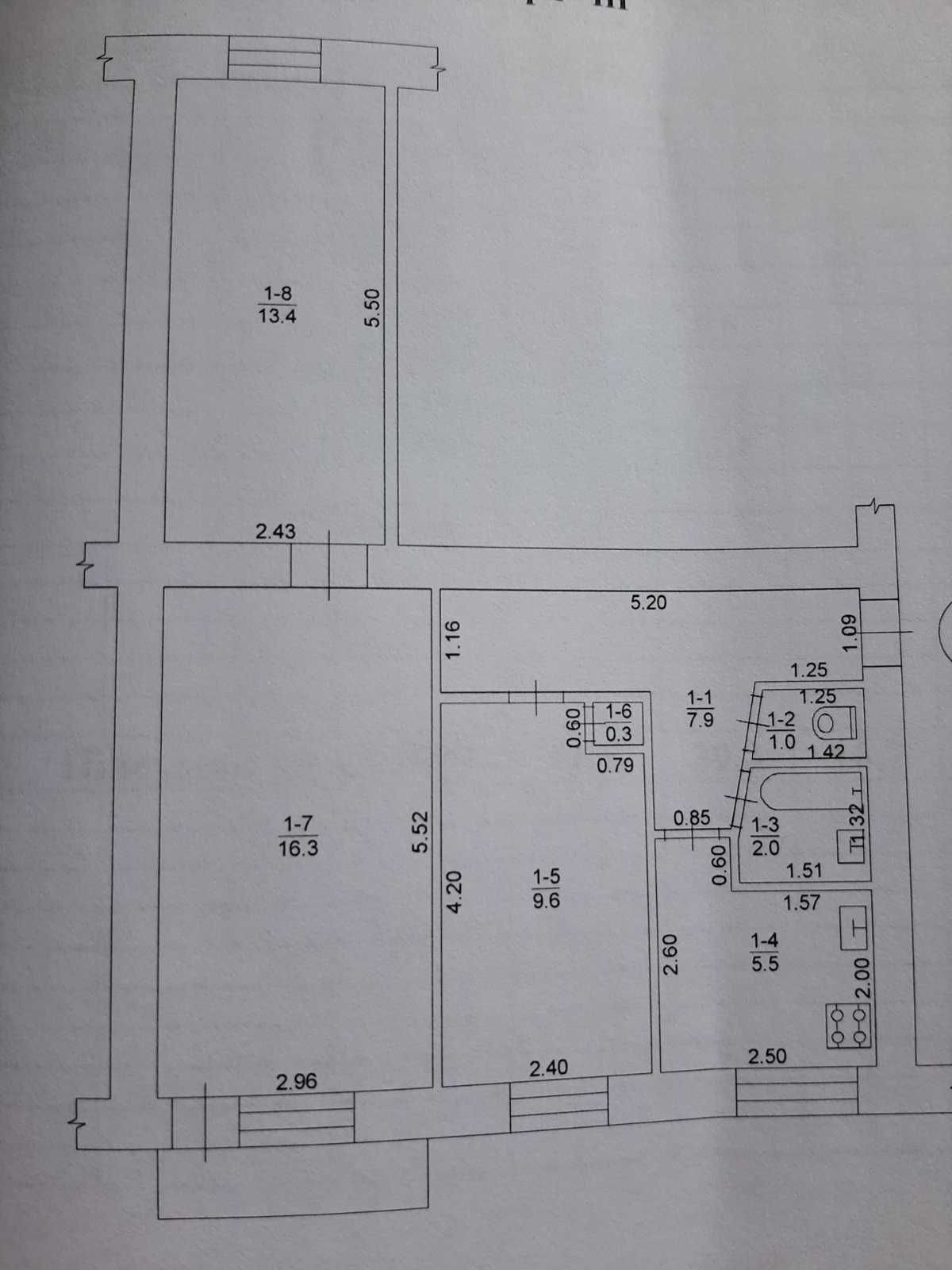 Трёхкомнатная квартира на сахарном