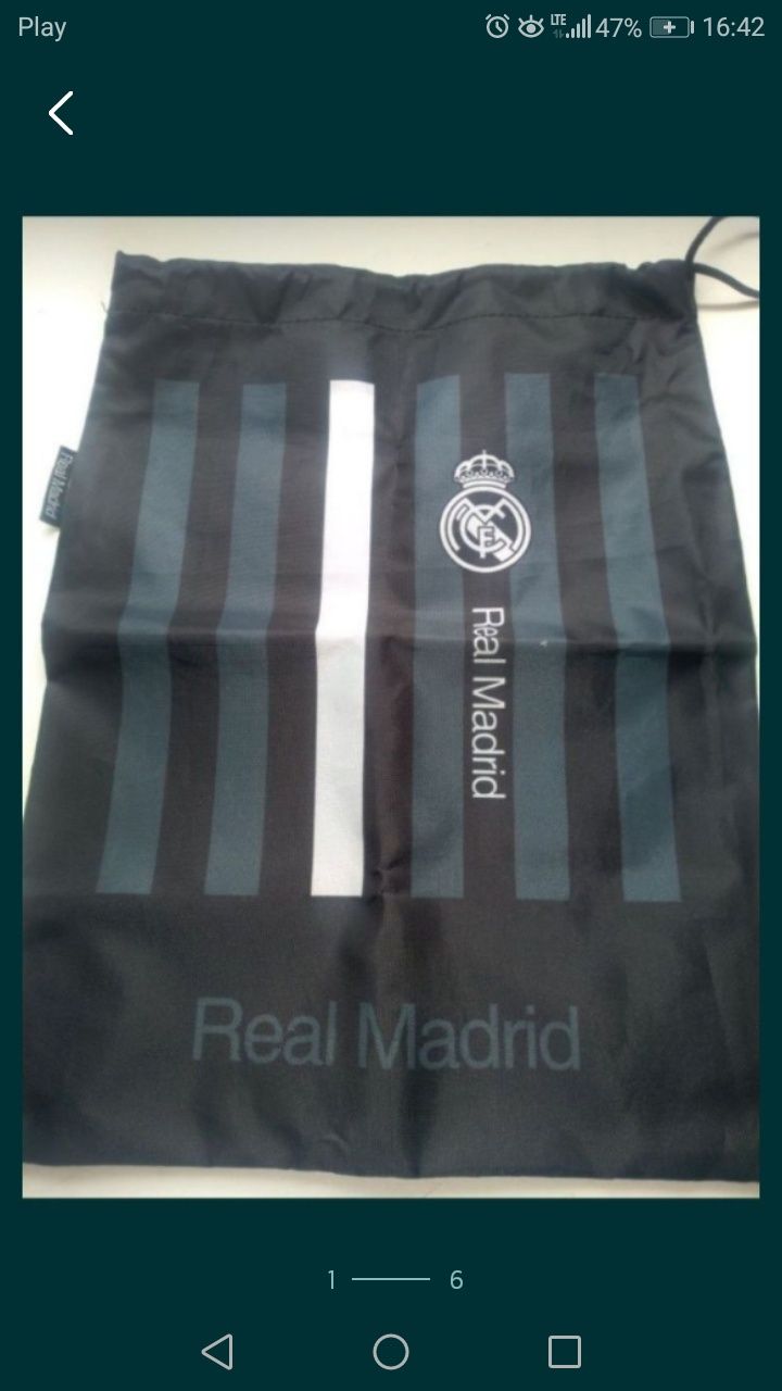 Worek czarny plecak Adidas Real Madryt