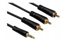 HAMA Adapter Kabel Jack 3,5mm Mini Jack - 3X Cinch RCA Gold 3m