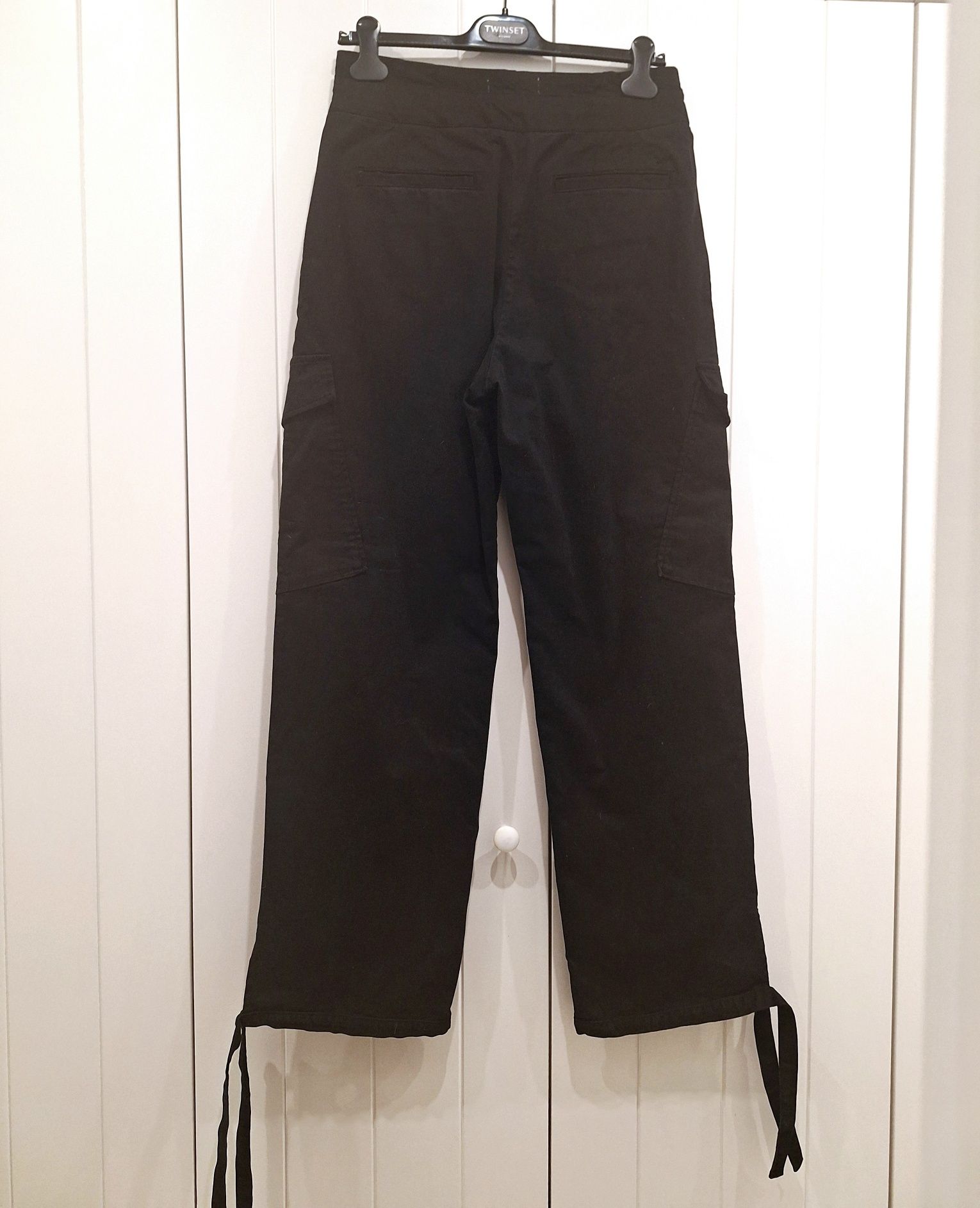 Pinko denim spodnie bojówki czarne IT42  S M