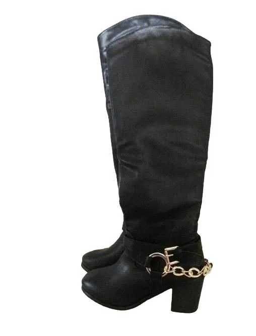 Kozaki DOLLSKILL długie łańcuch klamry rock goth