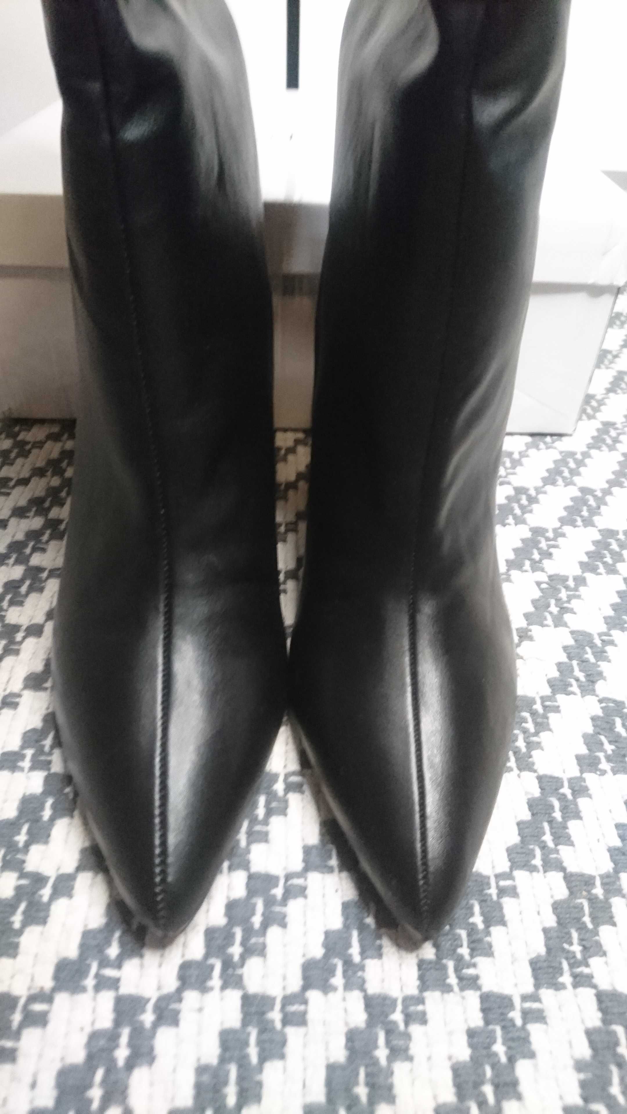 Buty Nly Nelly Shoes Wide Knee High Boot Black Kozaki Botki R.39