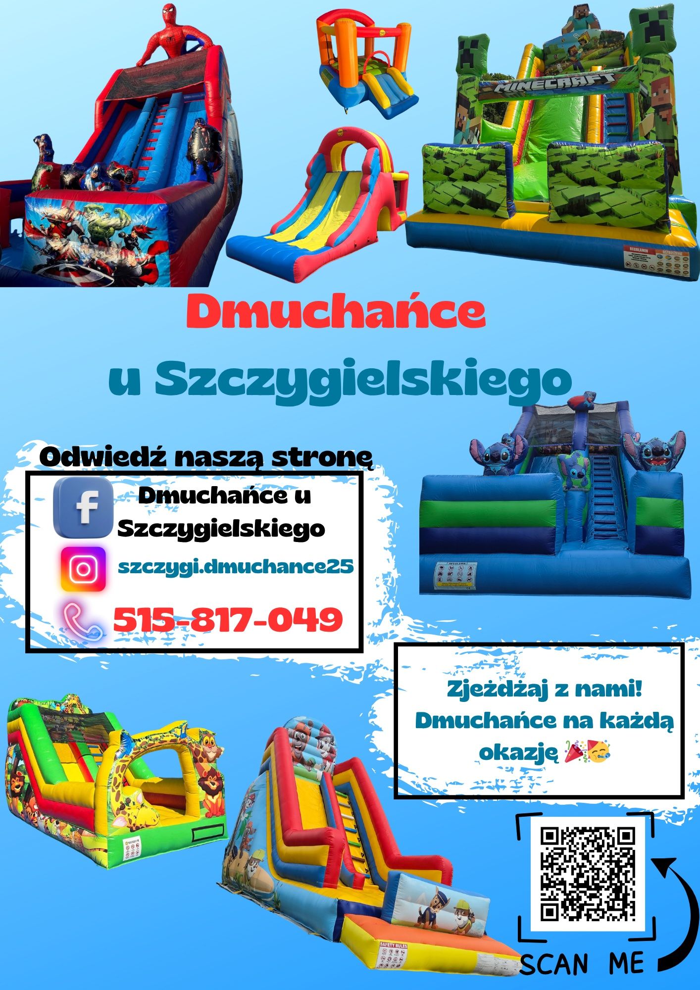 Wynajem dmuchańców-  Dmuchańce u Szczygielskiego