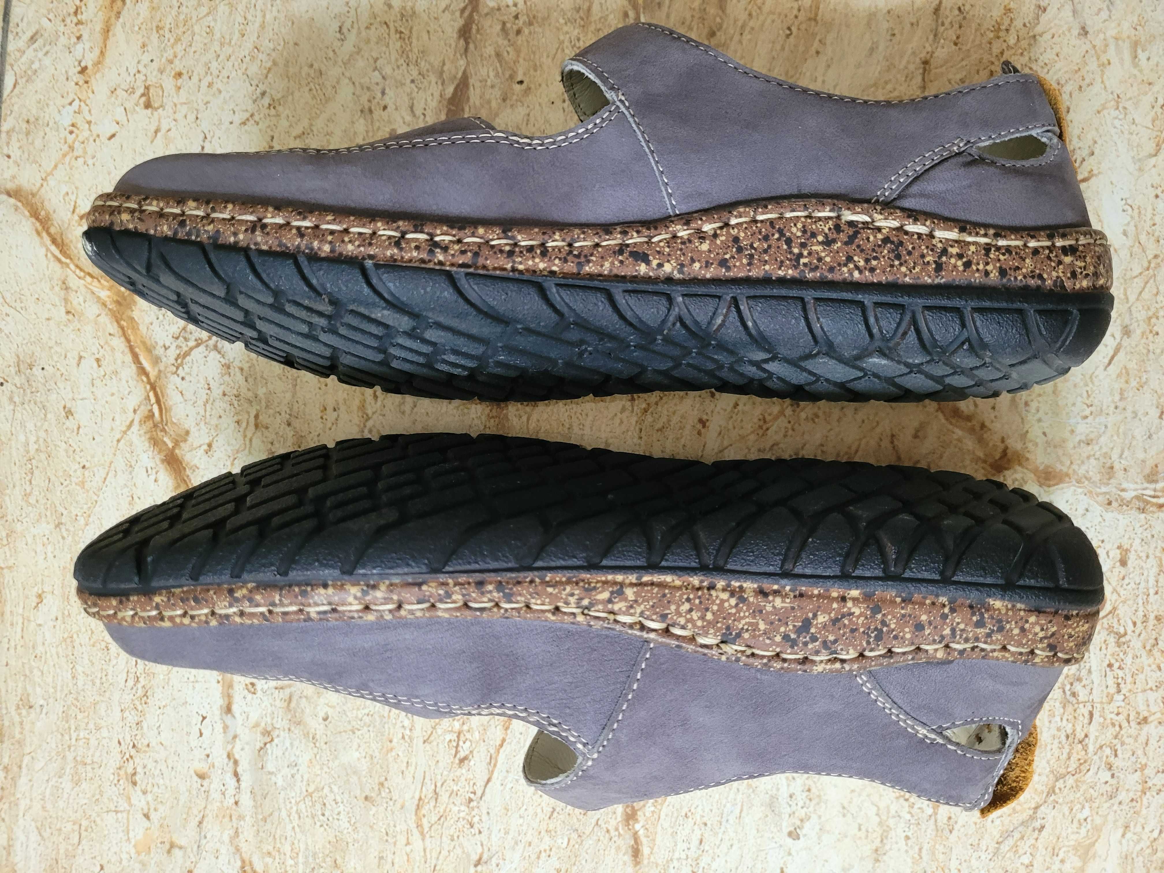 Skórzane buty półbuty damskie - rozm. 39 / 40