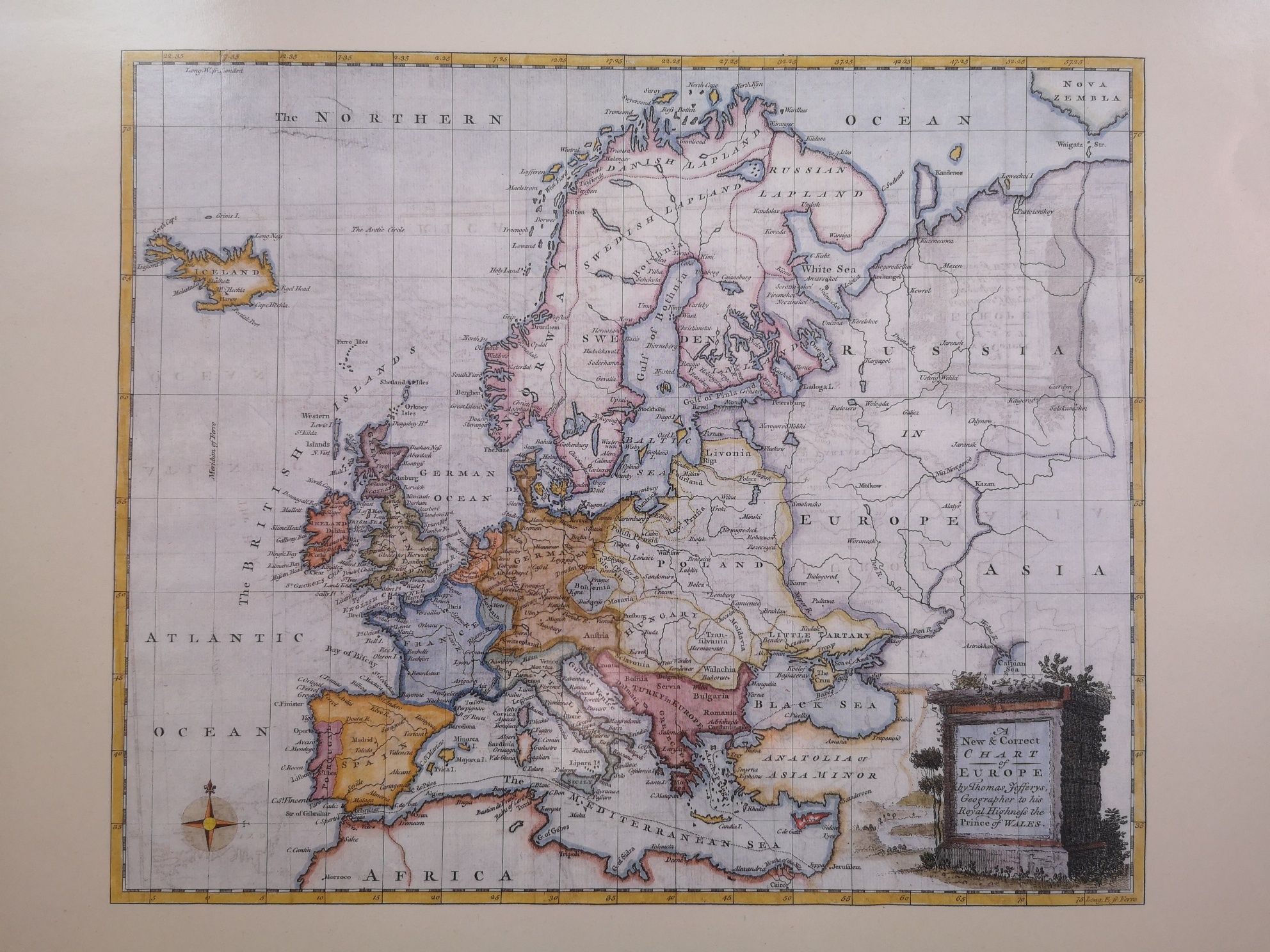 Mapa Thomas Jefferys geograf Księcia Walii