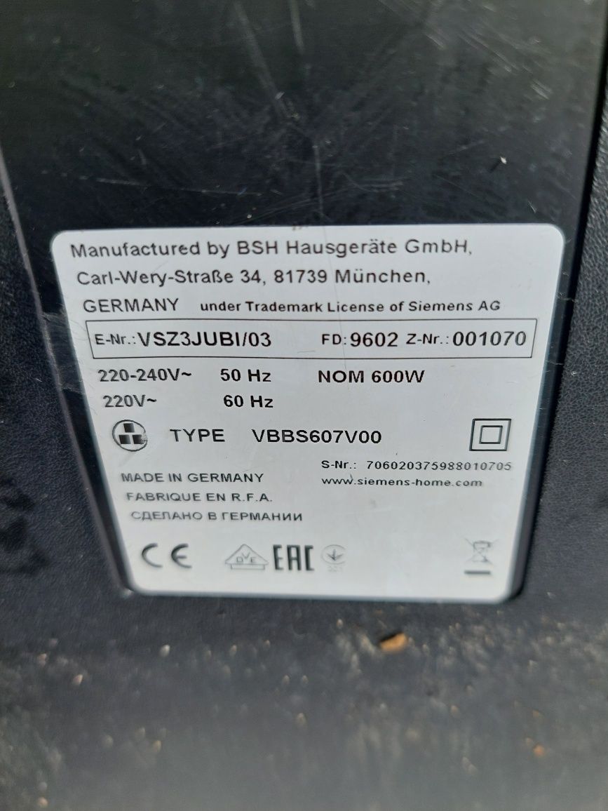 Odkurzacz siemens z 3.0