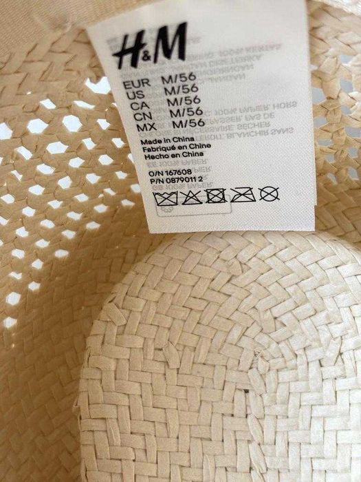 H&M słomkowy pleciony damski kapelusz wiązanie M/56 j.nowy 1xubrany