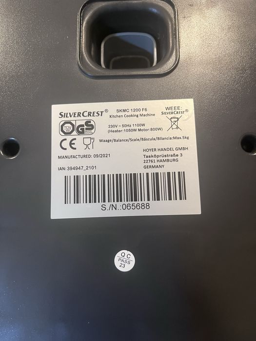 ⸻  Robot kuchenny SilverCrest SKMC 1200 F6 – bez misy