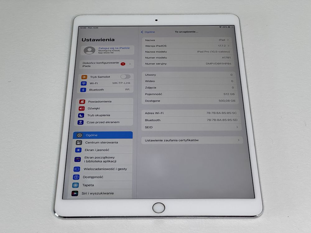 iPad Pro 10.5 (A1701) - 512GB - faktura VAT 23%
