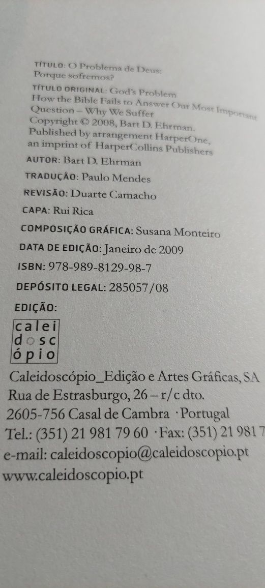 O Problema de Deus, Porque Sofremos? - Bart D. Ehrman