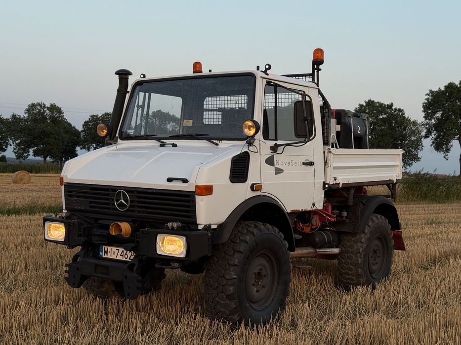 Mercedes-Benz Unimog 424  Zarejestrowany w Polsce, wyciągarka hydrauliczna, wywrot, FV VAT23%
