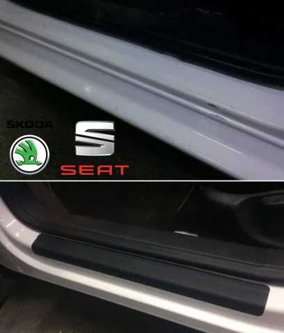 Захисна плівка защитная пленка наклейки на пороги авто для Skoda Seat