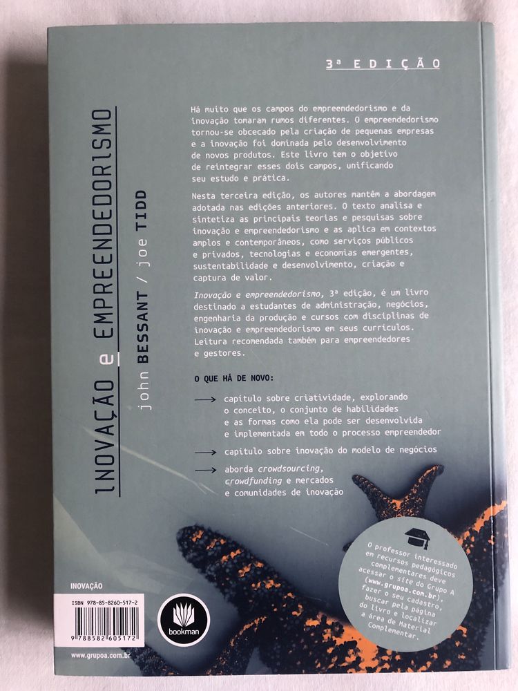Livro “Inovação e Empreendorismo” de John Bessant/Joe Tidd
