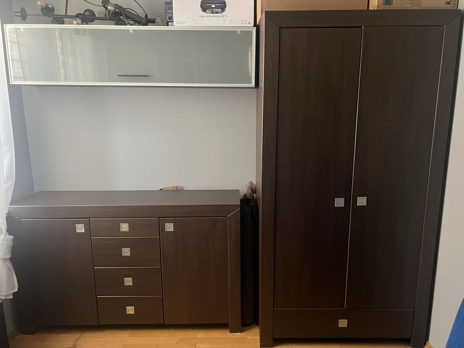 Sprzedam komplet szafa komoda szafka szklona