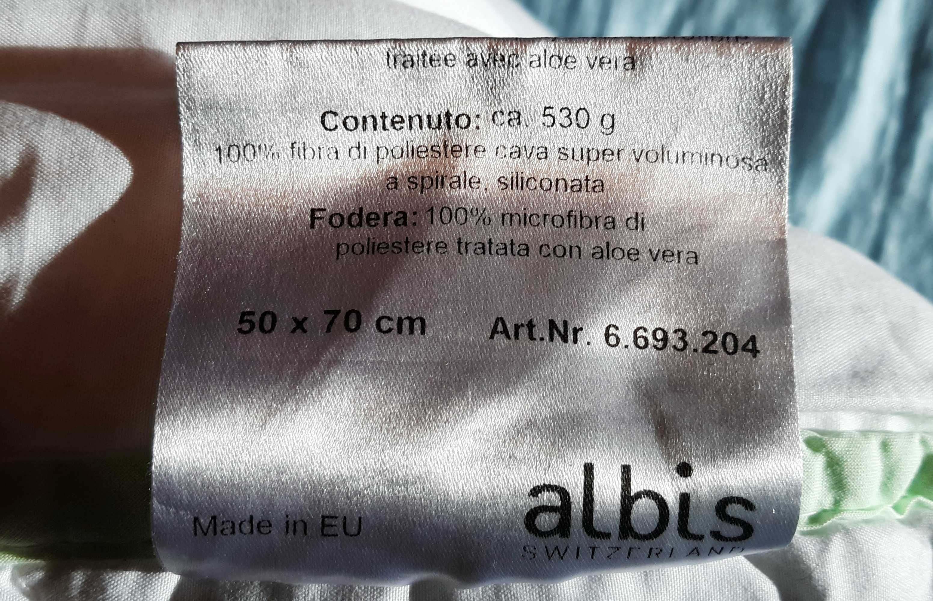 Подушка Albis, Швейцарія, 50х70см,100% microfibra, aloe Vera, 530g.