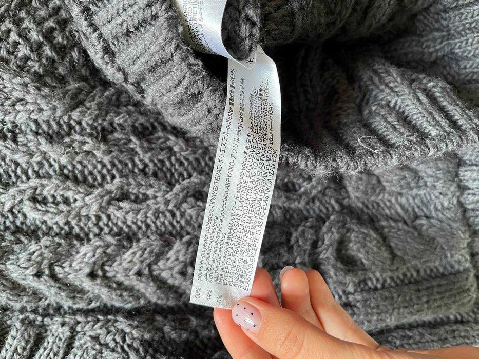 Жіночий сірий в'язаний жилет з кишенями ZARA S/M