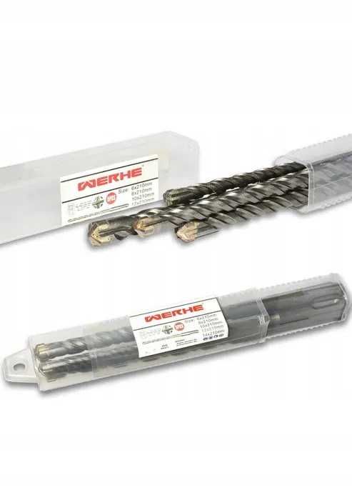 Wiertła do betonu SDS PLUS 6,8,10,12,14 x 210 mm WERHE