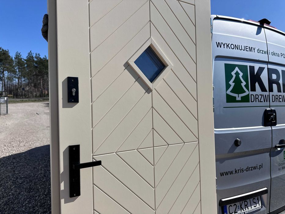 Drzwi zewnętrzne drewniane NA WYMIAR NIETYPOWE Montaż CAŁA Polska I UE