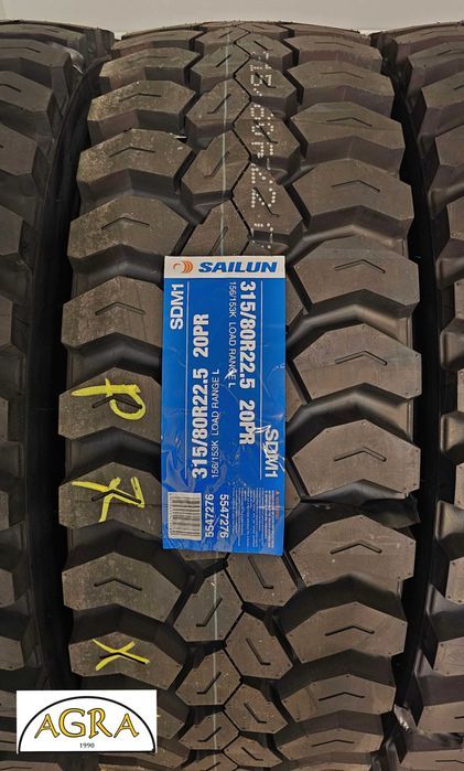 315/80R22.5 (1290netto) SAILUN  SDM1 SZEROKIE 27cm napęd opona opony M