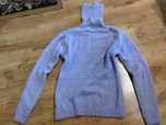 Golf sweter damski ala angora puchaty fioletowy brokat ciepły S/M
