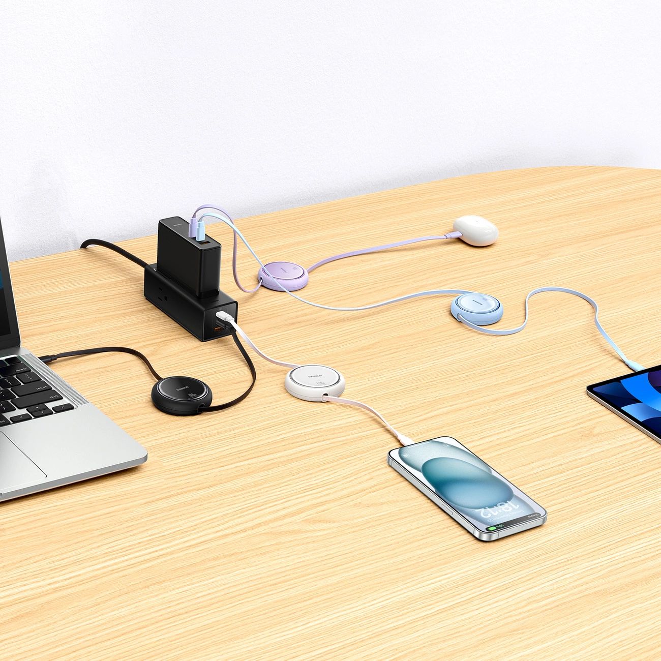 Kabel Wysuwany Baseus Free2Draw Mini Usb-C - Usb-C 100W 1M - Biały