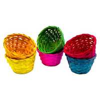 Koszyczki bambusowe kolorowe do sortowania 6 szt Montessori