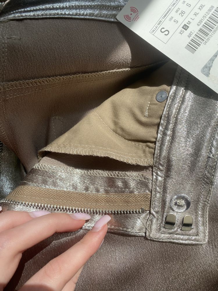 Штани брюки металізовані срібні, не джинси