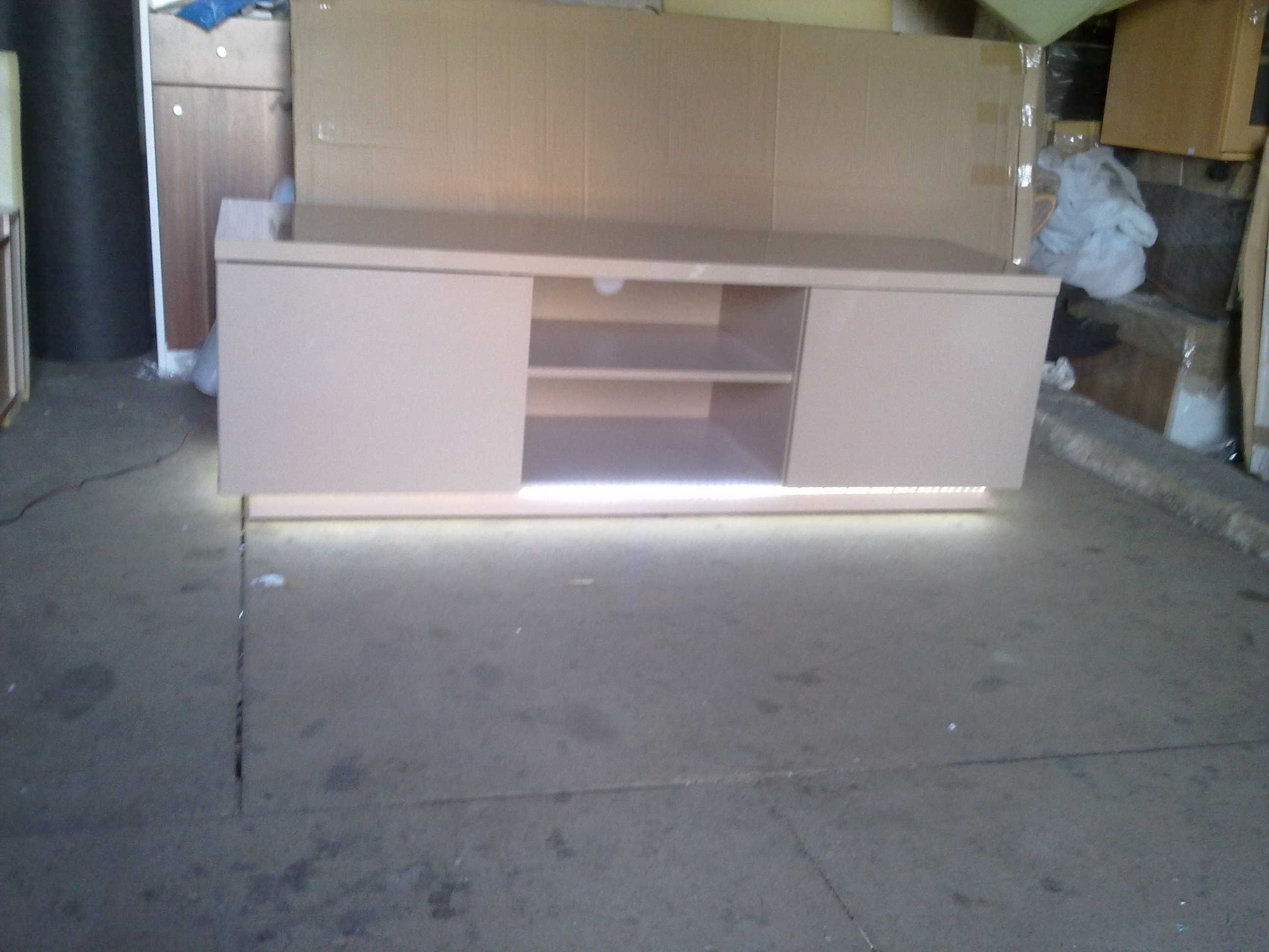 Szafka pod telewizor 150x47x48 (połysk,oświetlenie) Nowa