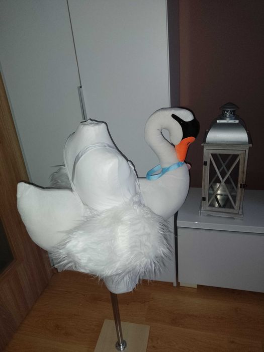 Strój karnawałowy ŁABĄDŹ ŁABĘDZIA PTAKA PTAK przebranie 98/122 (46)