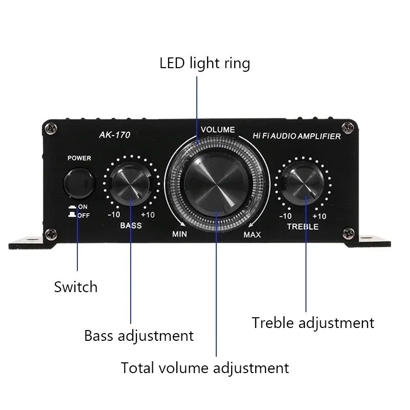 Wzmacniacz audio Hi-Fi. Stereo. AK-170. Nowy.