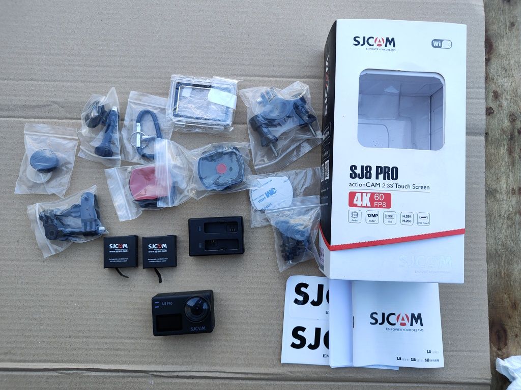 SJCam SJ8 Pro Kamera Sportowa 4K wifi dotykowy LCD akcesoria 2 bate