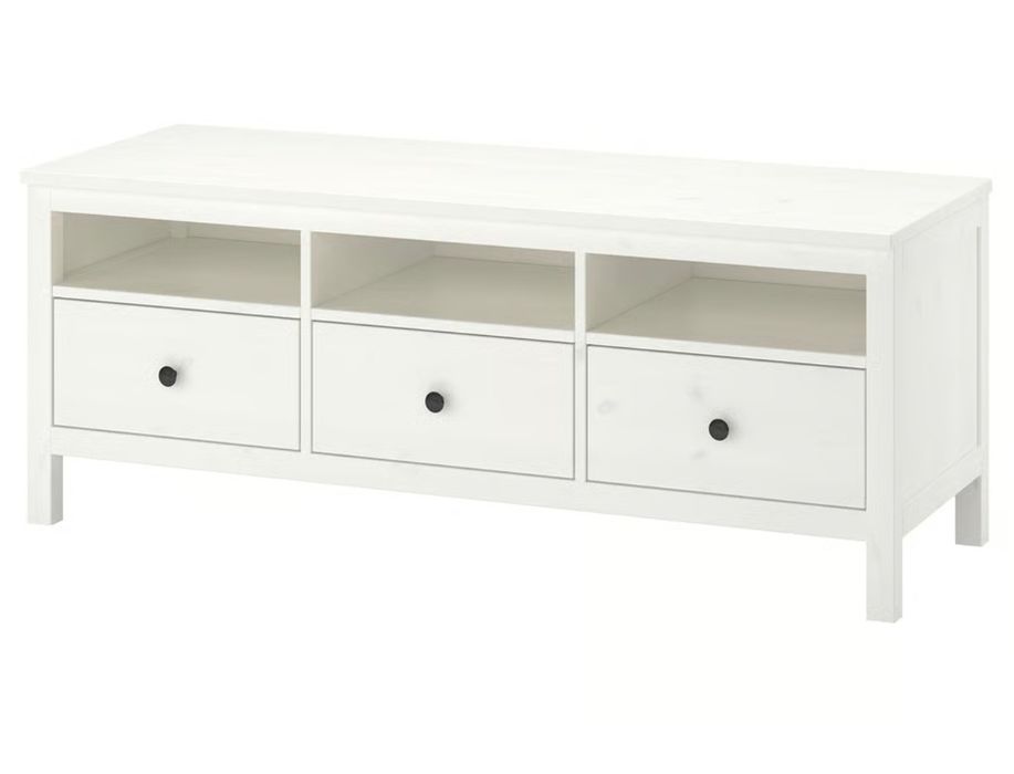 Szafka pod TV, biała bejca, 148x47x57