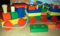 Pociąg drewniany eko *zabawka ekologiczna dla dzieci* stan idealny