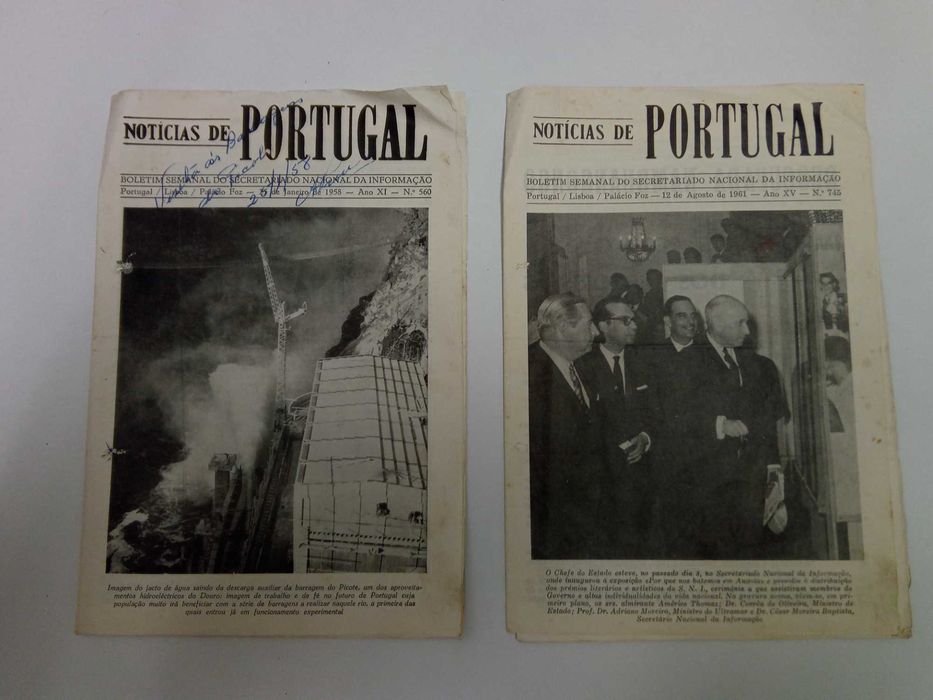 Noticias de Portugal "Boletim Semanal Sec Nac Informação" 1958 e 1961