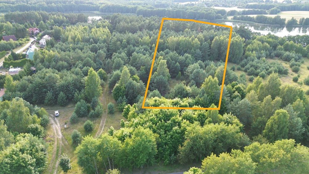 Działka pod zabudowę, las z linią brzegową