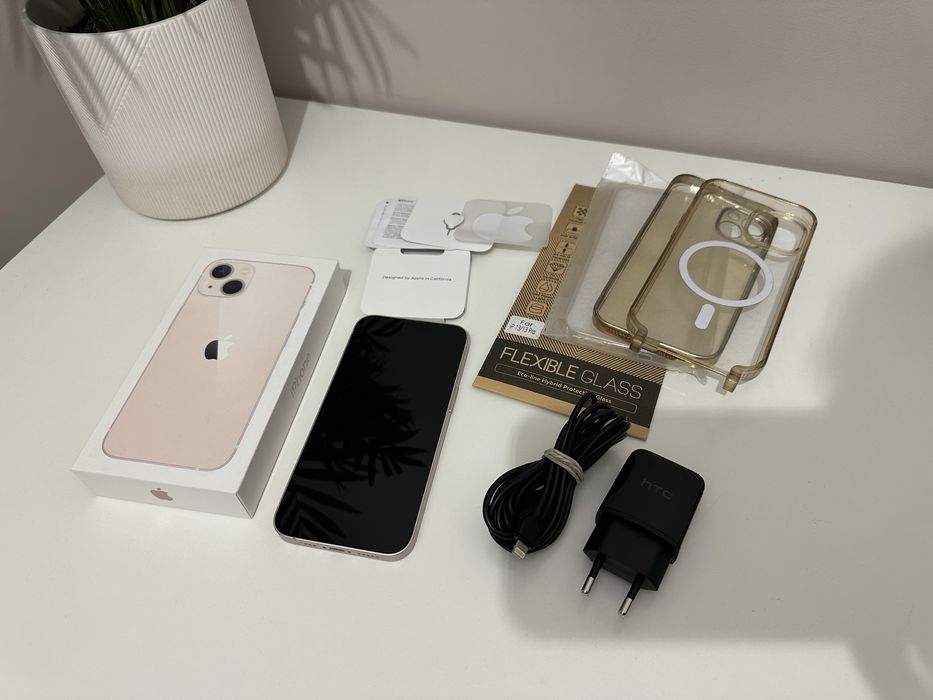 iPhone 13 128GB Różowy! Super Stan! Komplet + akcesoria! Bateria 86%