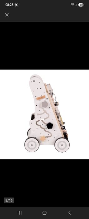 Drewniany Chodzik Pchacz Edukacyjny Interakcyjny KiddyMoon WK-001