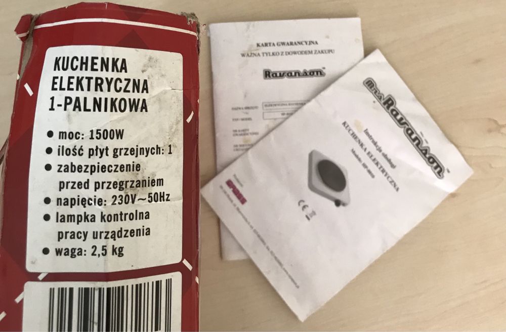 Kuchenka elektryczna jednopalnikowa polska Ravanson HP-8010