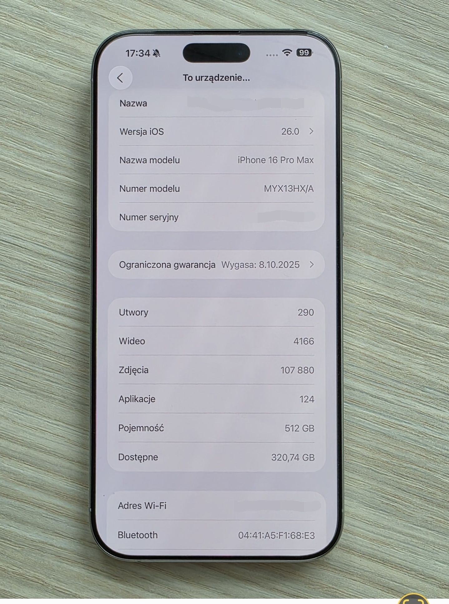 iPhone 16 Pro Max 512 GB na gwarancji Apple do 8.10.2025r.
