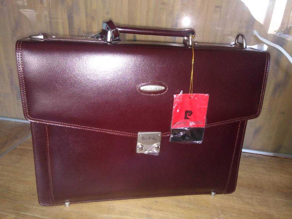 Pierre Cardin мужской портфель кожа оригинал Уценка