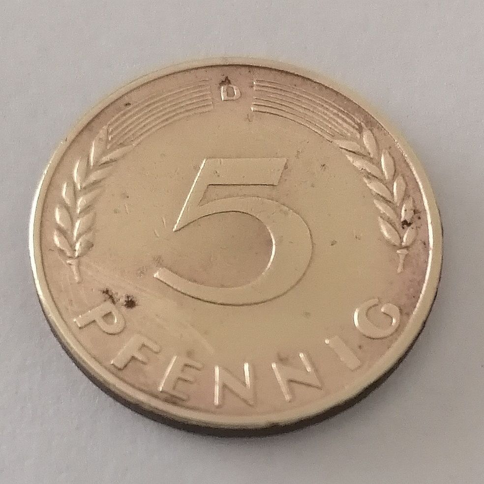 Moeda 5 Pfennig Alemanha 1950