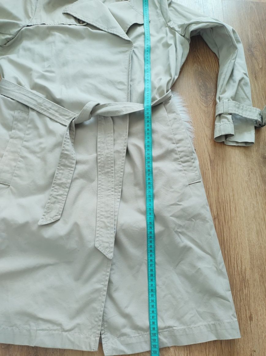 H&M rozmiar 40/42 Trencz damski beżowy