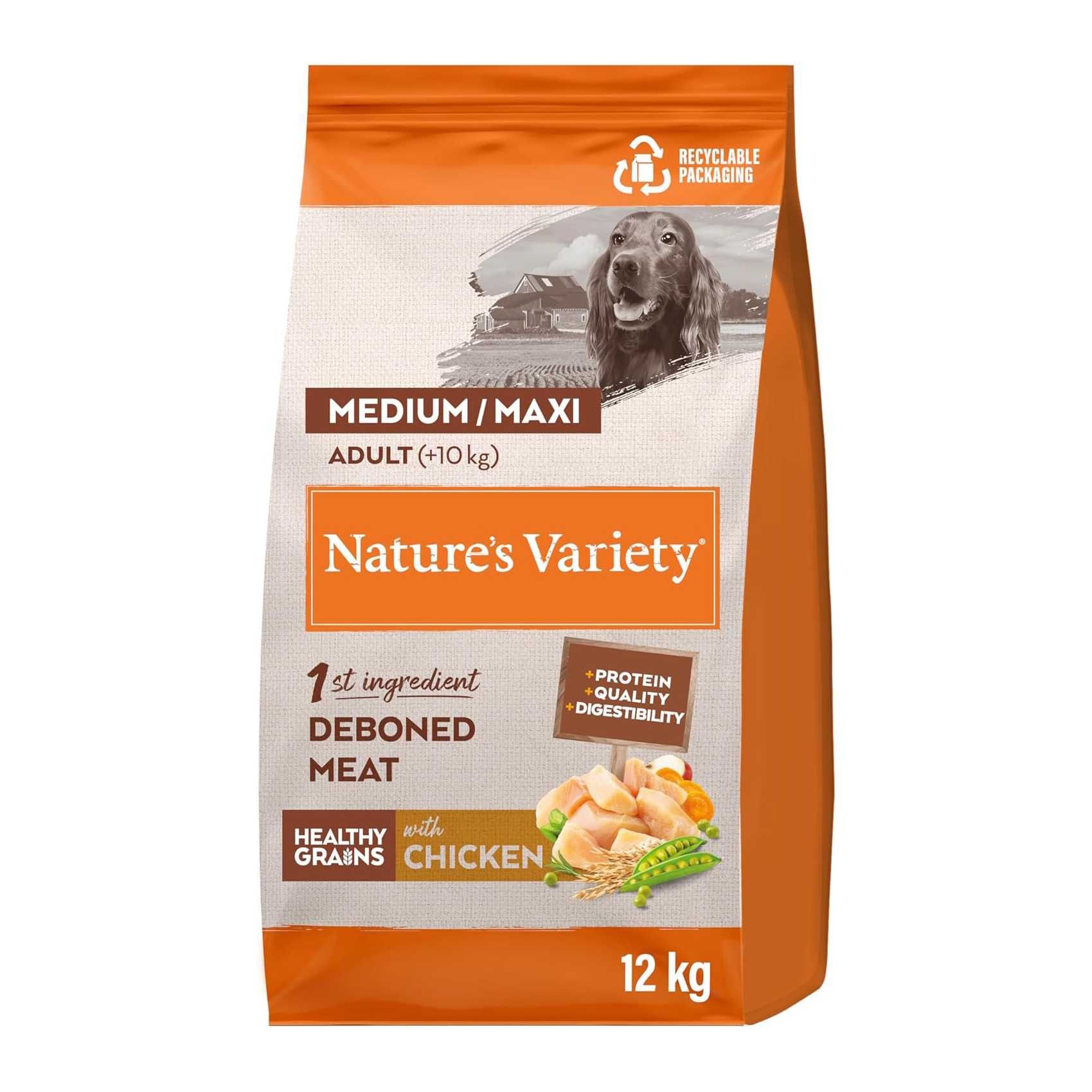 NOVO - Nature's Variety Healthy Grain Adult Medium Maxi Frango 12kg