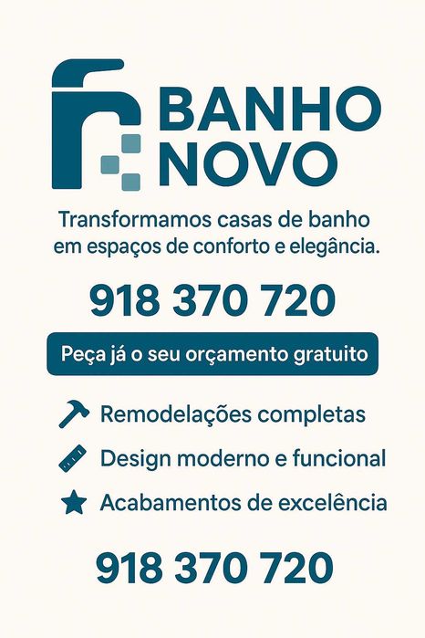 REMODELAÇÕES CASA DE BANHO - Troca banheira por base duche, etc.