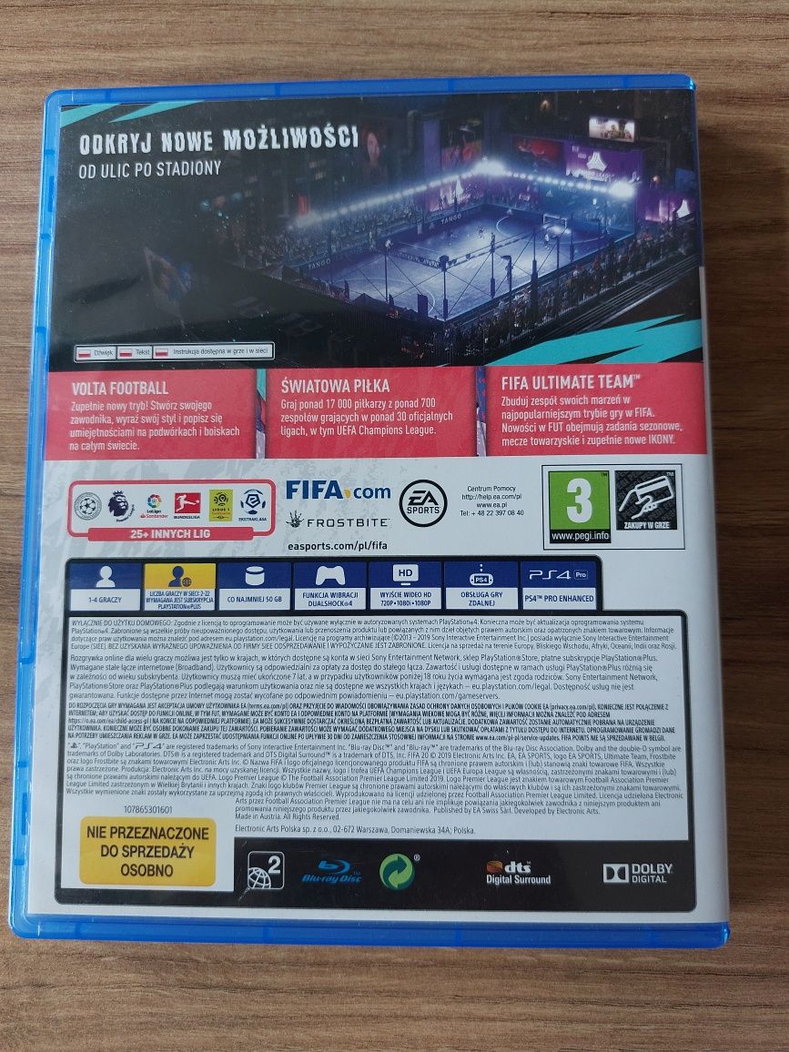 Gra FIFA20 PS4 wersja PL
