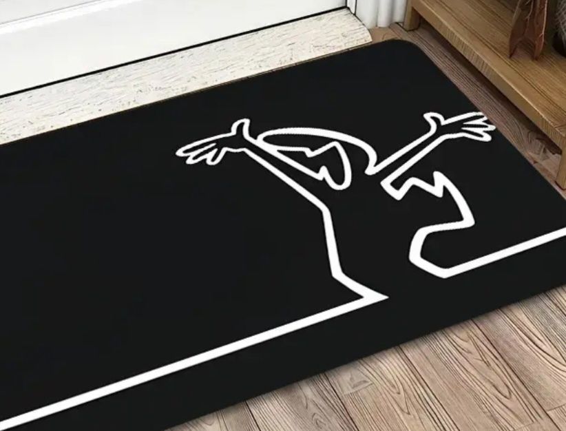 Zabawna mata antypoślizgowa z keskówkową Linią